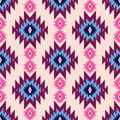Colorful tribal boho mexican geometrical print. Abstract seamless aztec, mayan, navajo, latino pattern Ethnic hipster background indian, american, asian texture. Vector illustration