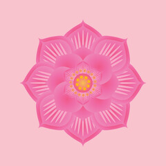 Beautiful sacred lotus flower Simbol asian, oriental religion and culture, yoga Vector illustration design background