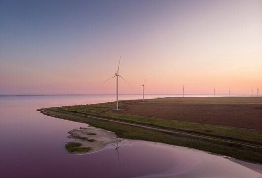 Wind farm in Kherson district, Ukraine