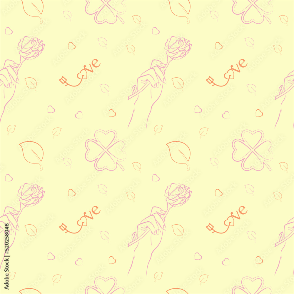 Aufkleber seamless pattern with a large collection of love objects and symbols for valentine's day. colorful f