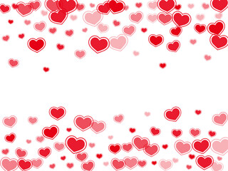 Beautiful red hearts falling vector illustration.