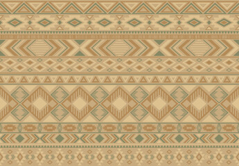 Indian pattern tribal ethnic motifs geometric seamless vector background. Rich ikat tribal motifs clothing fabric textile print traditional design with triangle and rhombus shapes.