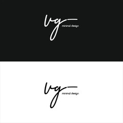 VG Initial handwriting or handwritten logo for identity. Logo with signature and hand drawn style.