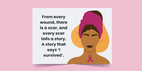 Obraz na płótnie Canvas From every wound there is a scar - Breast Cancer Card for African Women