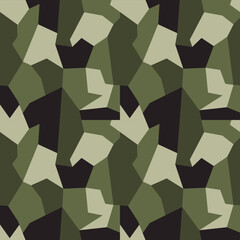 Geometric camouflage texture seamless pattern. Abstract modern military camouflage endless background. Ornament for fabric and trendy print. Vector illustration.