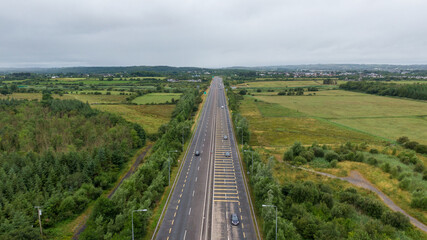 Highway m18, section from Limerick to Ennis view of exit to Ennis, Limerick ,Ireland ,July,23,2022