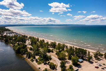 Wasaga Beach drone views shoreline waterfront 
