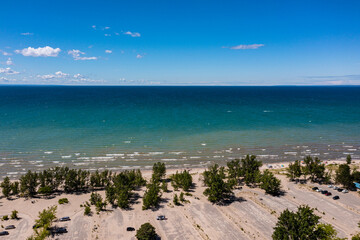 Wasaga Beach drone views shoreline waterfront 