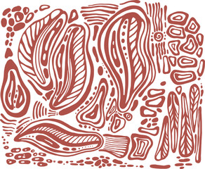 Earthy abstract texture of organic shapes and color