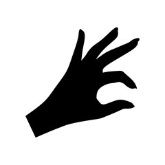 Hand silhouette on white background vector