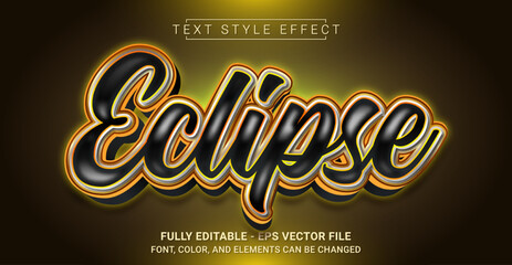 Eclipse Text Style Effect. Editable Graphic Text Template.