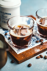 cup of coffee cold espresso tonic summer drinks