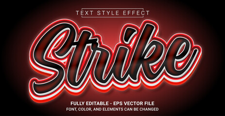 Strike Text Style Effect. Editable Graphic Text Template.