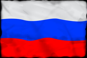 Drawn tricolor flag of Russia.