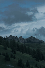 italian mountain landscape with clouds
