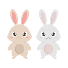 Obraz premium set of cute bunnies