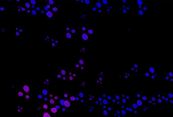 Fototapeta na wymiar Dark Pink, Blue vector background with lamp shapes.