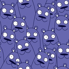 Halloween seamless cartoon bear monsters pattern for wrapping paper and clothes print and accessories and kids
