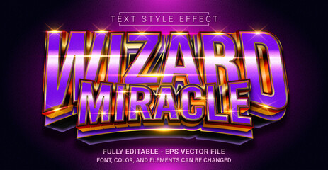 Wizard Miracle Text Style Effect. Editable Graphic Text Template.