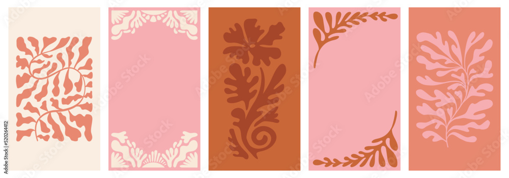 Poster vector illustration in simple naive and hippie groovy style - flowers and plants, design templates, 
