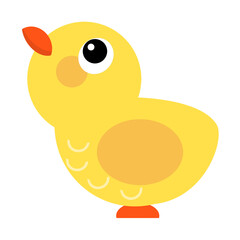 Cartoon scene with little chicken smiling illustration