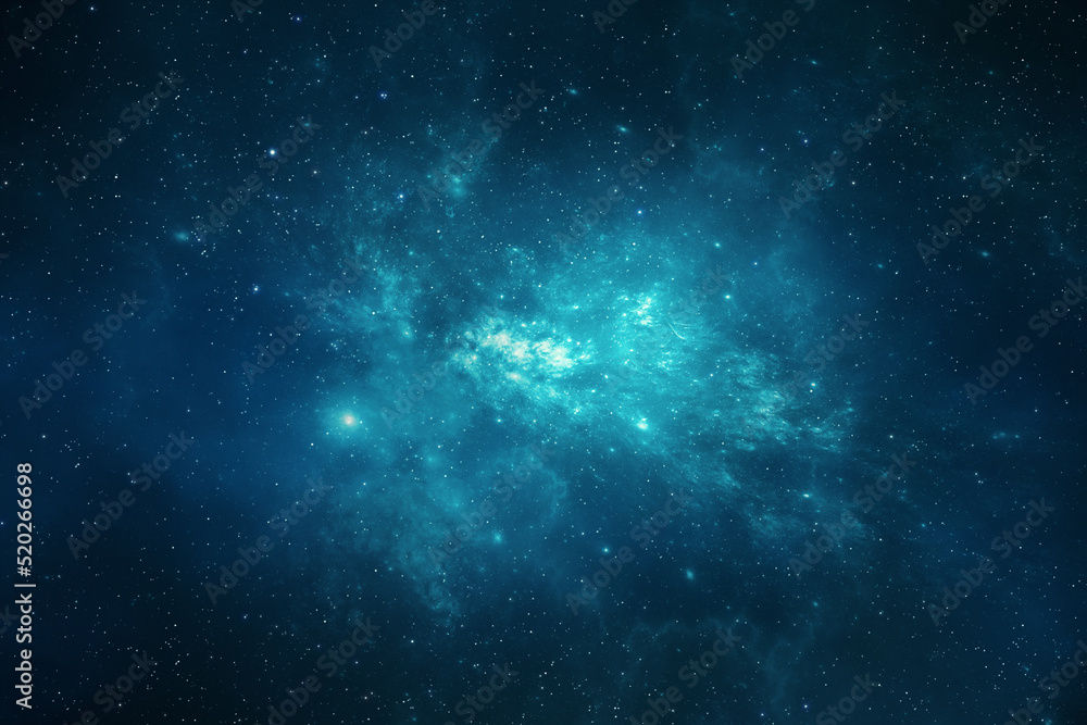 Wall mural starry night sky, space background of starlight, distant stars, far away galaxies, nebulas, gas clou