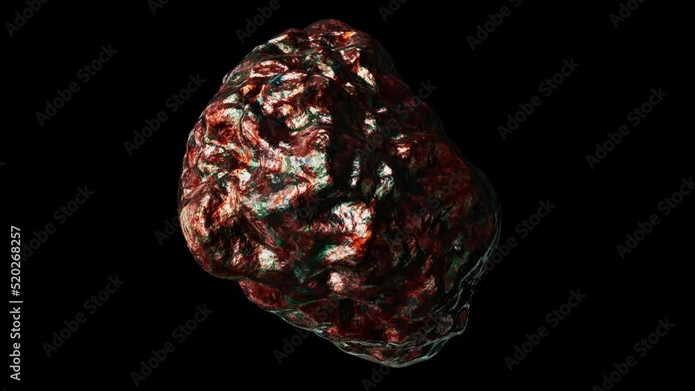 Aufkleber realistic looping 3d animation of the copper ore nugget demonstration rendered in uhd with alpha mat