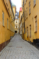 Fototapeta na wymiar Street of Gamla Stan, Stockholm