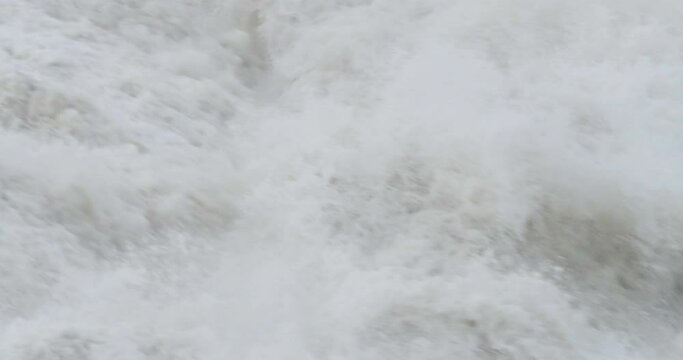 Waves with white foam