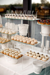 Rows of desserts on the wedding table