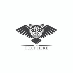 illustration of owl, nocturnal bird, vector art.