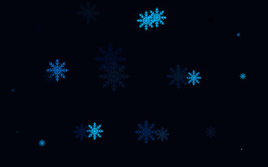 Fototapeta na wymiar Light BLUE vector template with ice snowflakes.