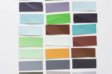 abstract background with paint sample pieces (green and brown)