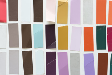 abstract background with paint sample pieces (gray, yellow, brown)