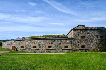 Fototapeta na wymiar Historic Oscarsborg Fortress on a sunny day, Drøbak Sound, Norway 
