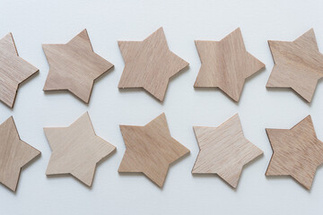 christmas stars on blank paper