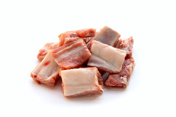 Raw pork ribs isolated on white background