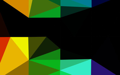 Fototapeta na wymiar Dark Multicolor, Rainbow vector polygonal template.