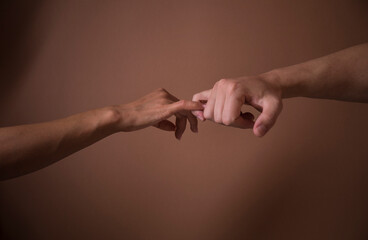 Couple hand. Hands concept. Gesture. Finger. Couple love. Sensual. Shadow. 