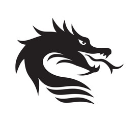 Naklejka premium dragon icon vector. head of dragon silhouette