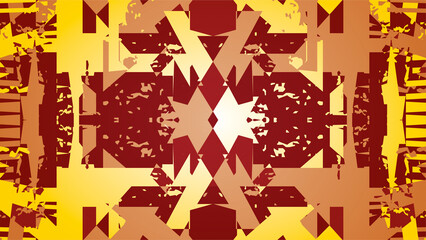 Abstract vibrant brown and yellow rough kaleidoscope.