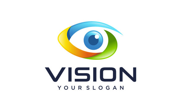Eye Logo design vector template. Colorful media icon. Vision Logotype concept idea.