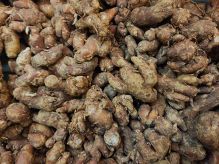 A collection of kencur in supermarkets can be used as cooking spices or herbs