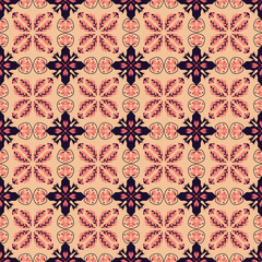 Garden Nature Seamless Pattern Floral Background Damask Aboriginal Ornament Art