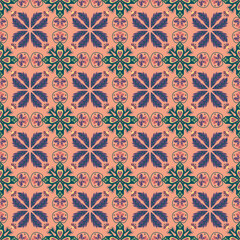 Garden Nature Seamless Pattern Floral Background Damask Aboriginal Ornament Art