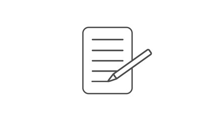 Memo and Pen, icon, Illustration