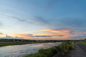 相模川の夕景
