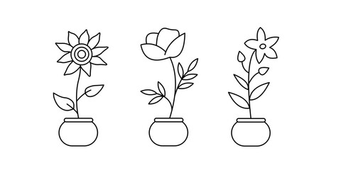 flower in pot icon illustration graphic design
