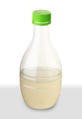 a small plastic bottle of lemonade