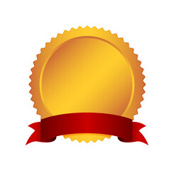 Medal and ribbon template vector illustration ( text space, design space)